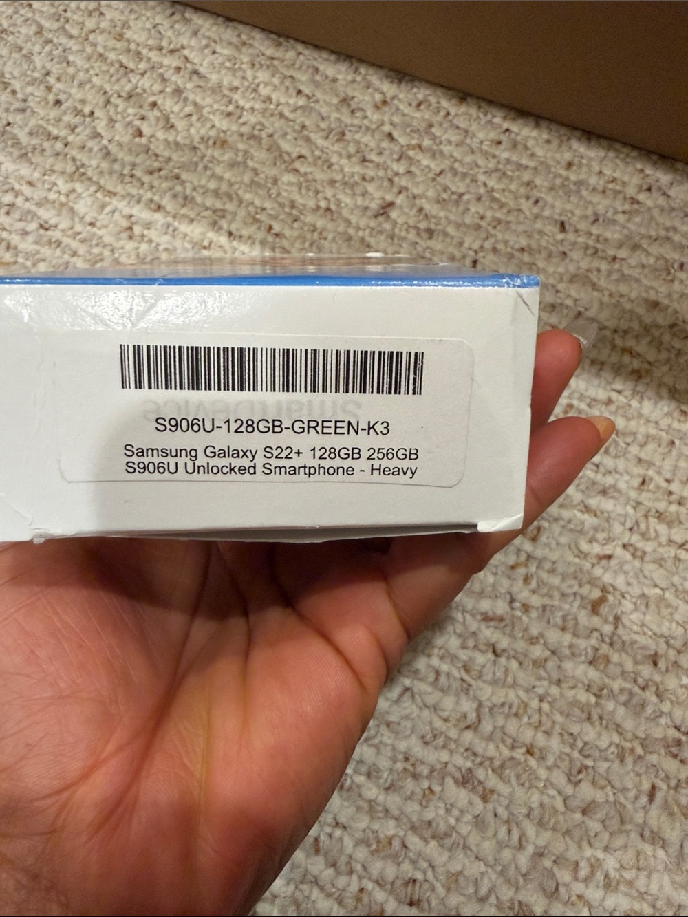 Samsung Galaxy S22+ Box with Blue Accent